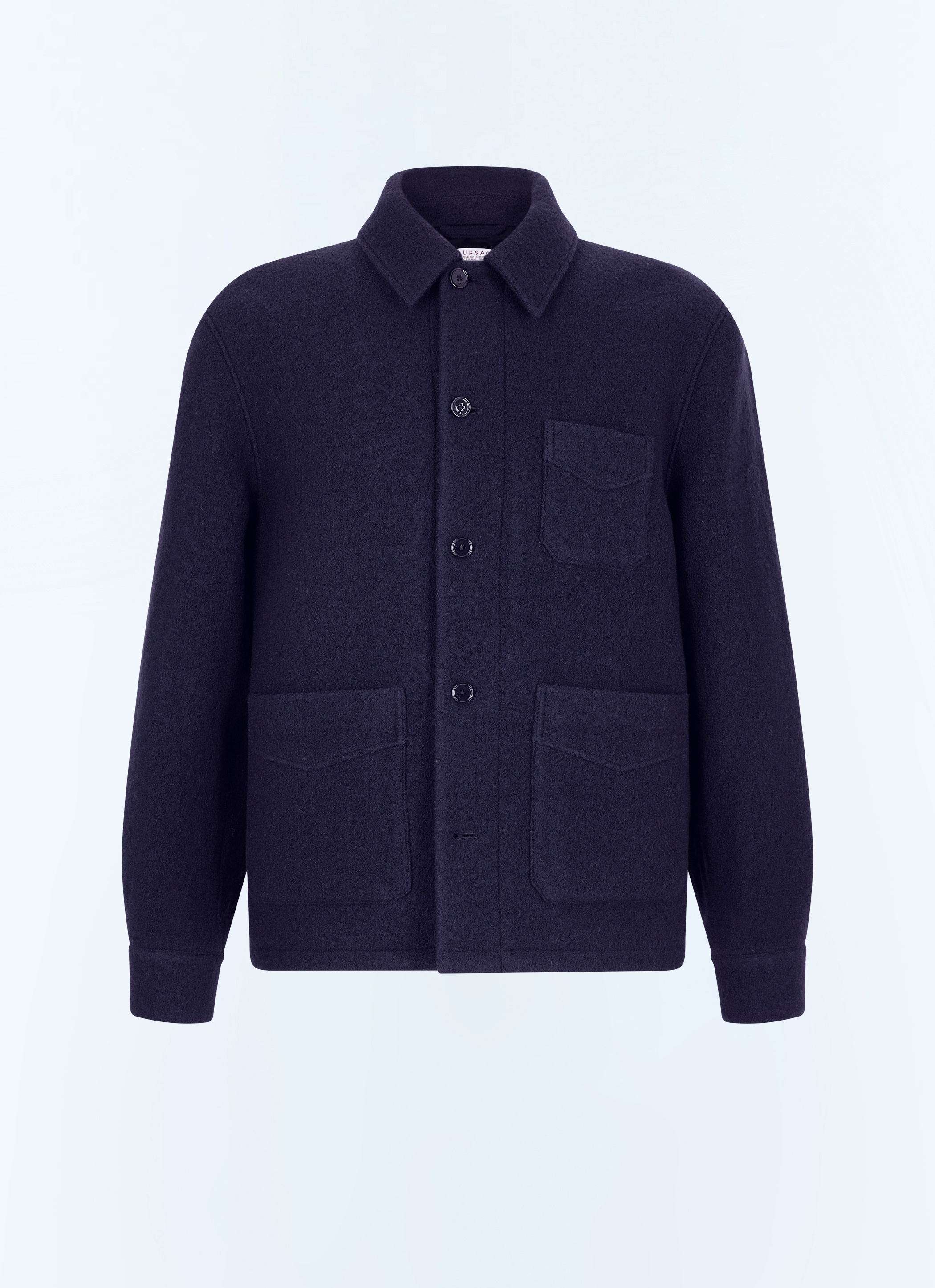 FURSAC - Veste en laine duffle feutrée - Homme - Taille S - Bleu - Coupe Droite