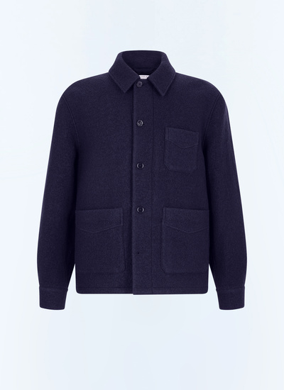 Manteau bleu homme laine duffle feutrée Fursac - M3GOLE-GM04-D030