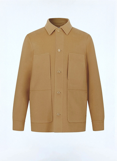 Manteau brun homme drap de laine Fursac - M3FADA-FM13-A011