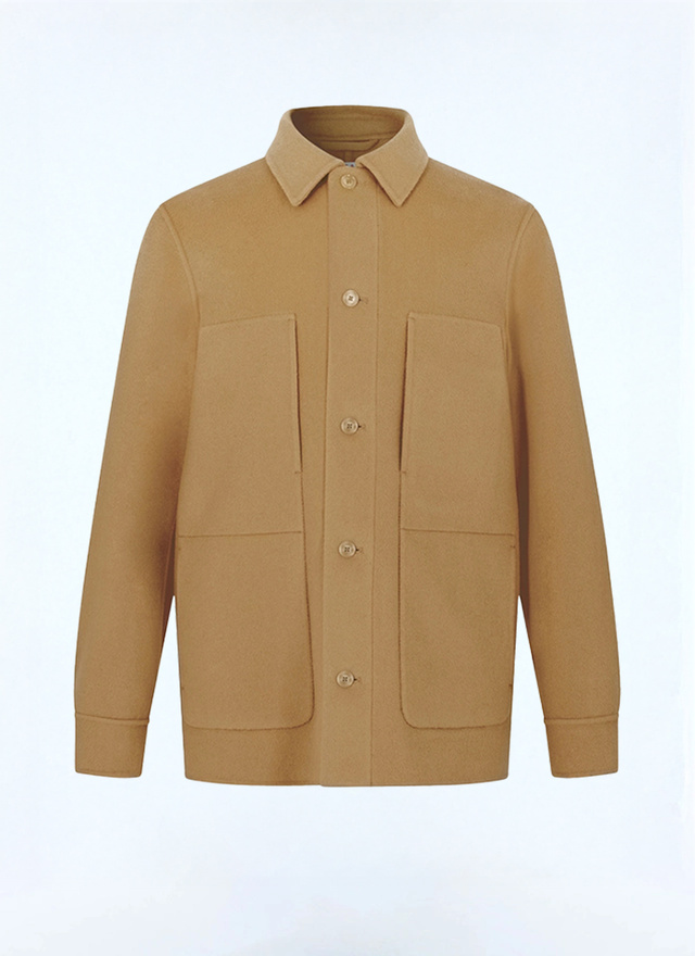 Manteau brun homme drap de laine Fursac - M3FADA-FM13-A011