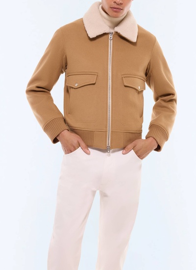Manteau homme camel drap de laine mélangée Fursac - M3GOTI-AM28-A006