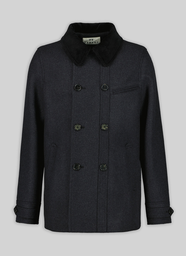 Manteau gris homme drap de laine mélangée Fursac - 21HM3TEGA-RM32/21