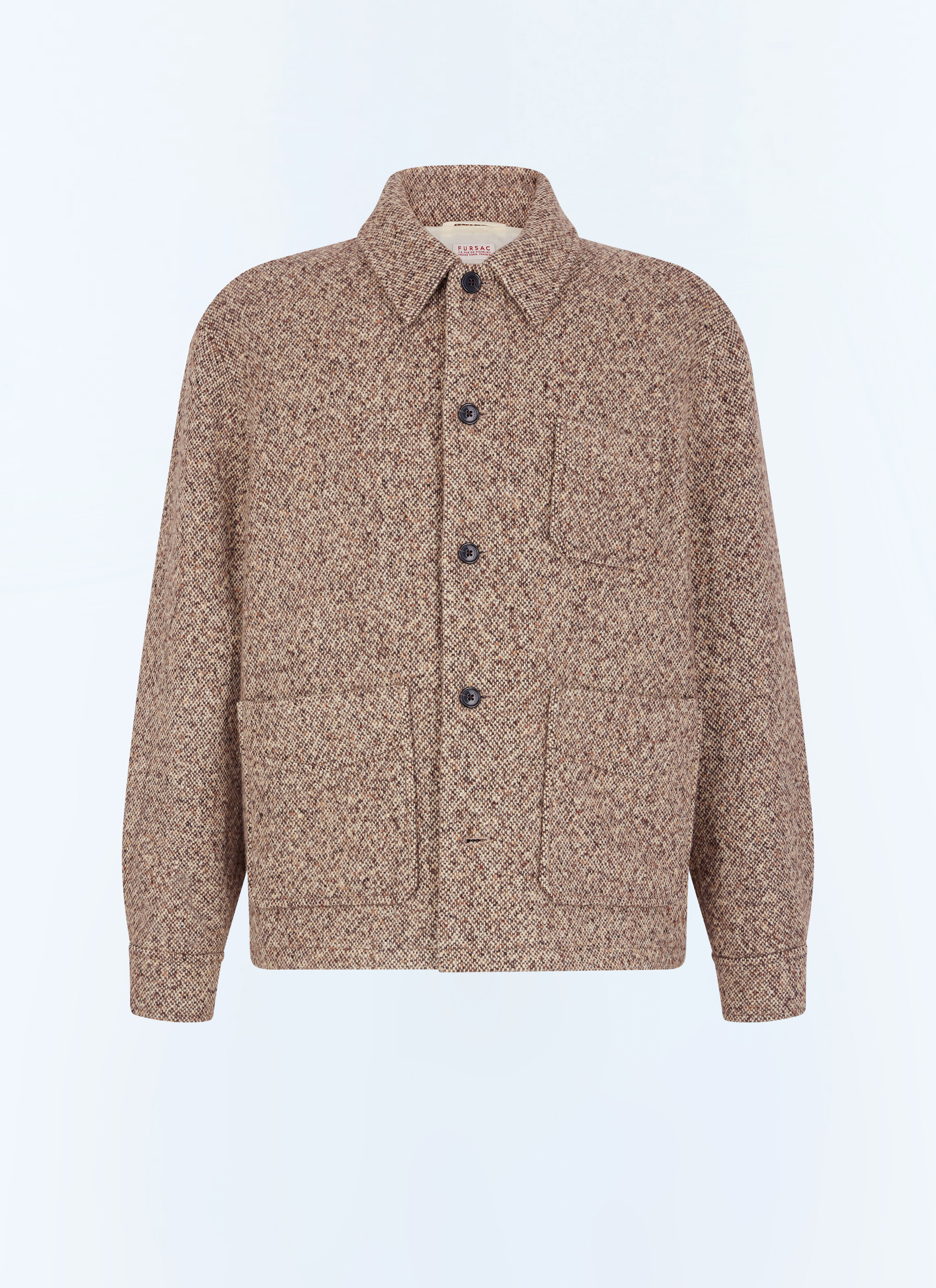 FURSAC - Veste en tweed de laine mélangée - Homme - Taille XXL - Brun