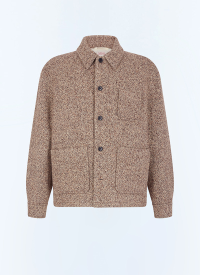 Manteau brun homme tweed de laine mélangée Fursac - M3GOLE-GM20-G013
