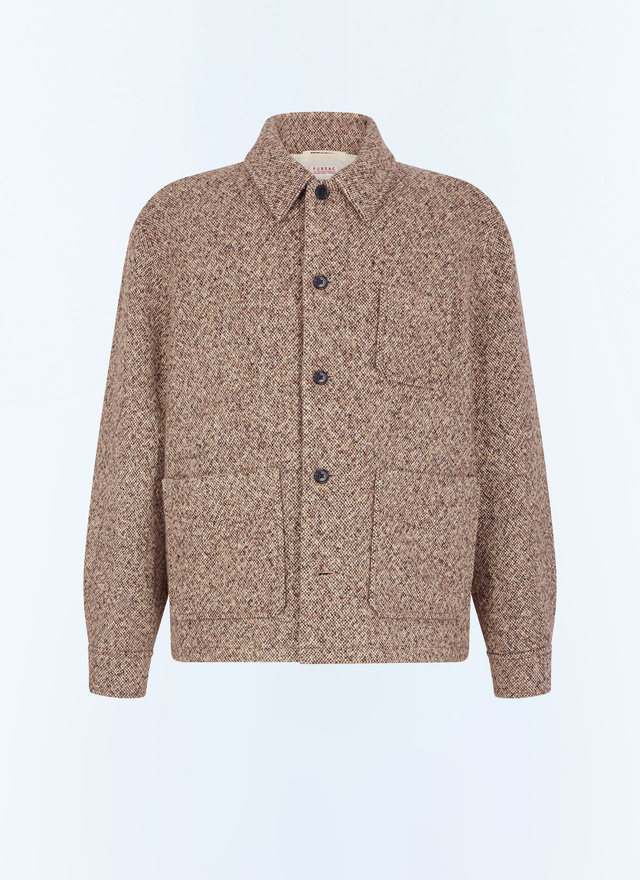 Manteau brun homme tweed de laine mélangée Fursac - M3GOLE-GM20-G013