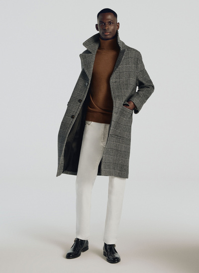 Manteau homme gris drap de laine mélangée Fursac - M3TIBR-TM02-24
