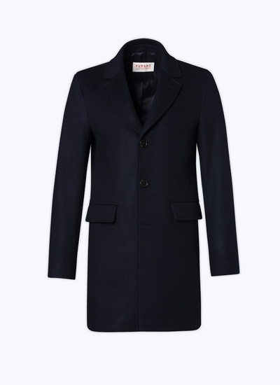 Manteau bleu marine homme laine vierge et cachemire Fursac - M3AKOM-RM31-31