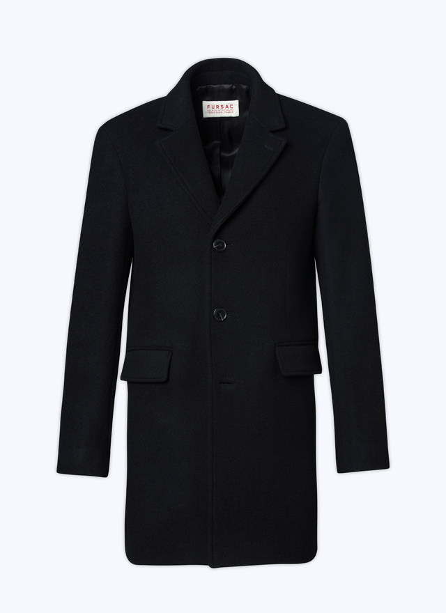 Manteau noir homme laine vierge et cachemire Fursac - M3AKOM-RM31-20
