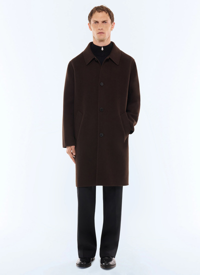 Manteau long homme chocolat tissu principal: 100% laine doublure: aucune Fursac - M3LOSI-JM13-G019