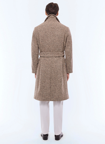 Manteau long homme tweed de laine mélangée Fursac - M3GIBR-GM20-G013