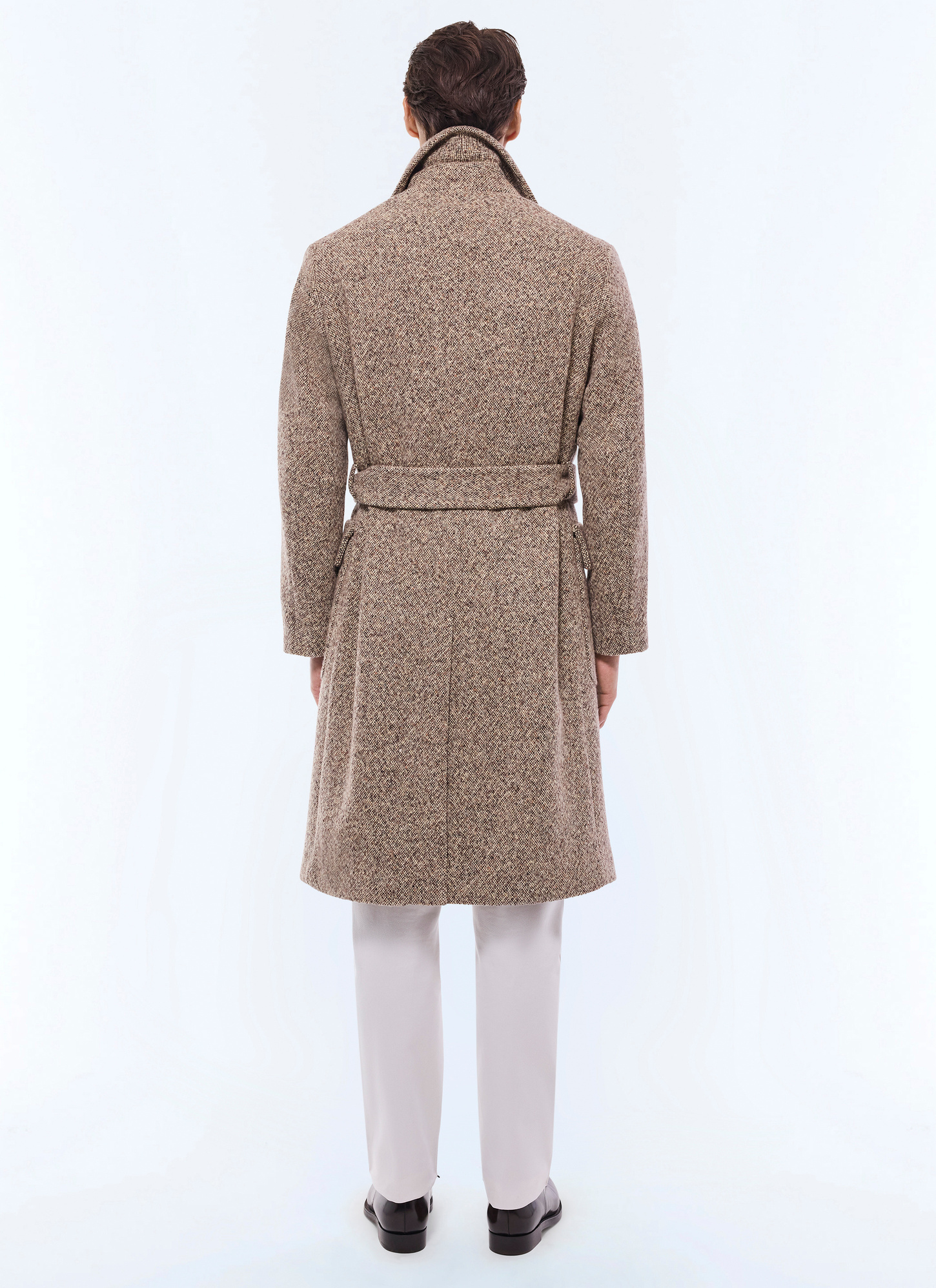 Manteau long homme tweed de laine mélangée Fursac - M3GIBR-GM20-G013