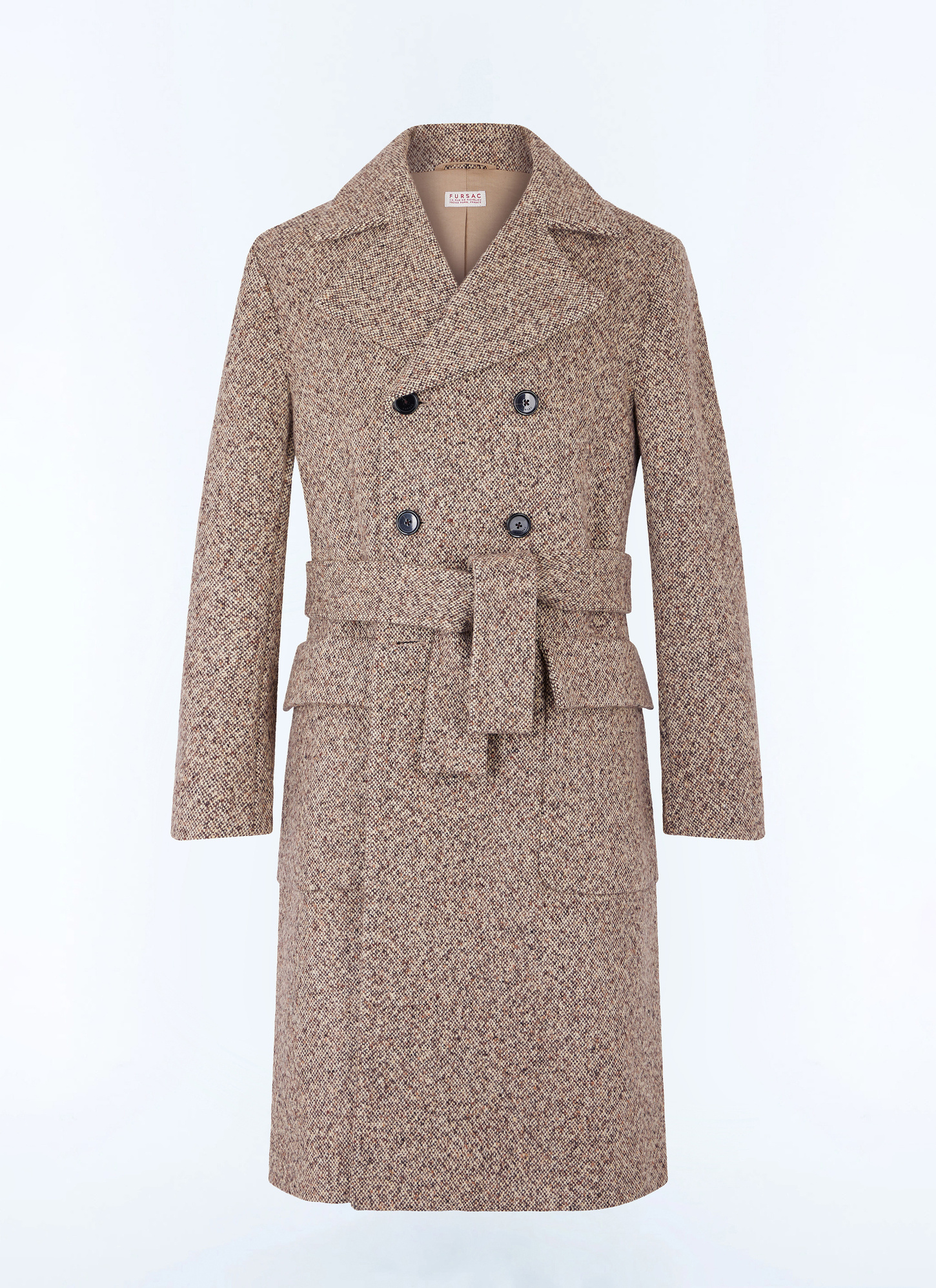 Manteau long tweed de laine mélangée homme Fursac - M3GIBR-GM20-G013