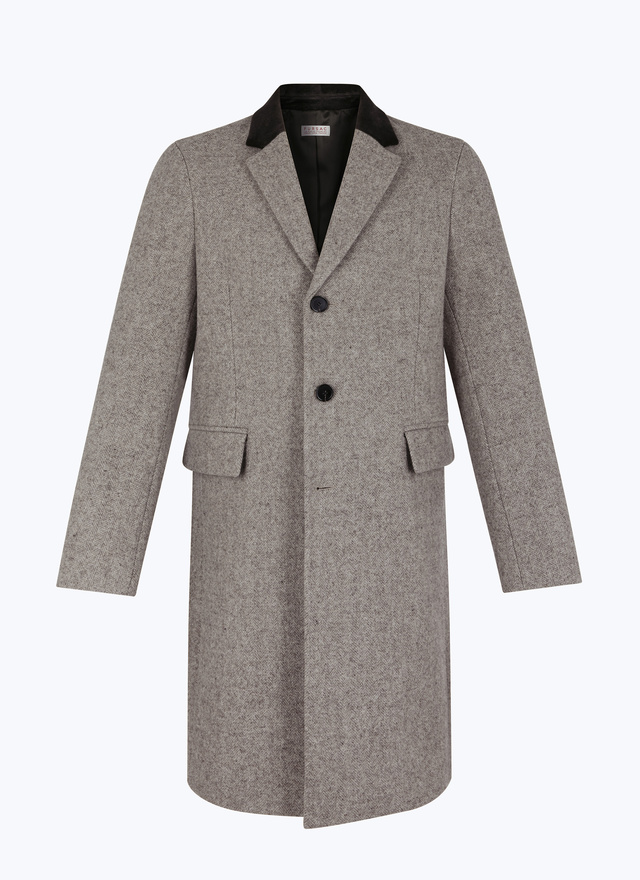 Manteau Homme Automne-hiver 2025 - Coupe Mi-longue, épais Et Chaud, Style Casual, Polyacrylonitrile