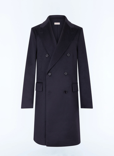 Manteau long bleu homme laine et cachemire Fursac - M3ALMA-GM05-D030