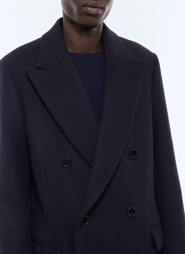 Manteau long marine homme Fursac - M3LAMA-LM31-D030