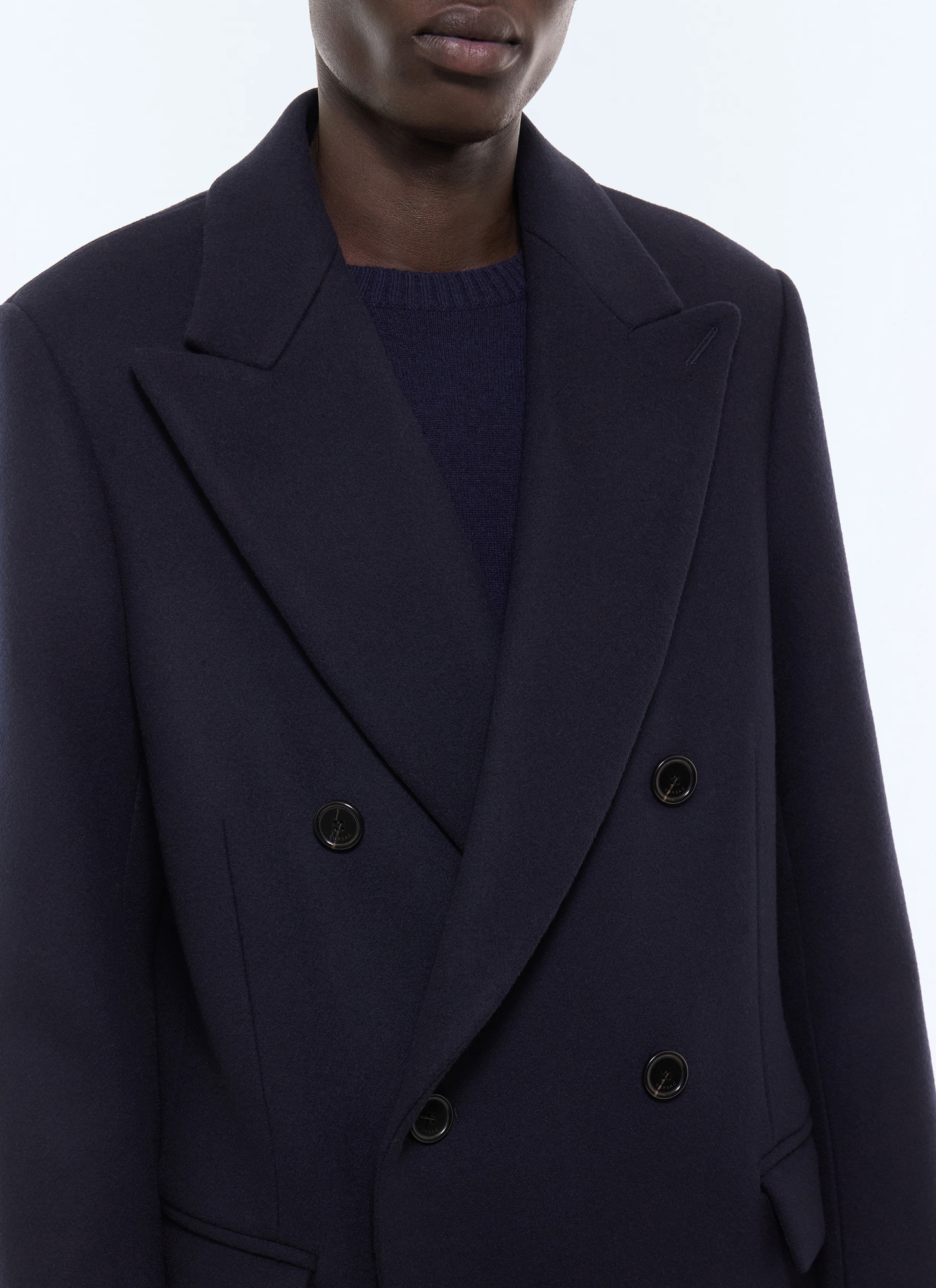 Manteau long marine homme Fursac - M3LAMA-LM31-D030