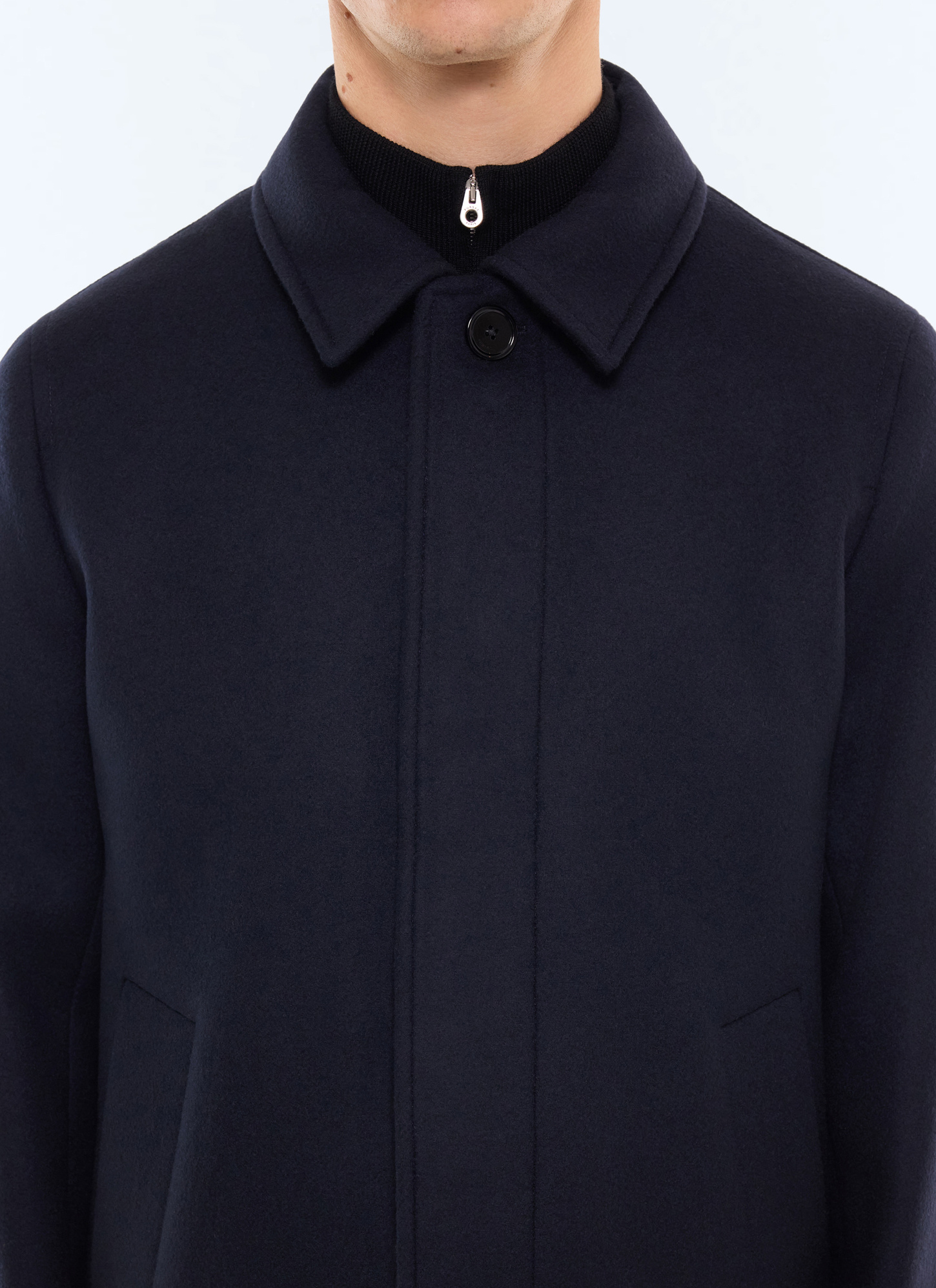 Manteau long marine homme Fursac - M3LMAC-LM31-D030