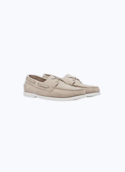 Mocassins homme beige cuir nubuck Fursac - LBOATS-DL13-A008