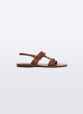 Sandales en cuir marron - LSANDA-BL03-18