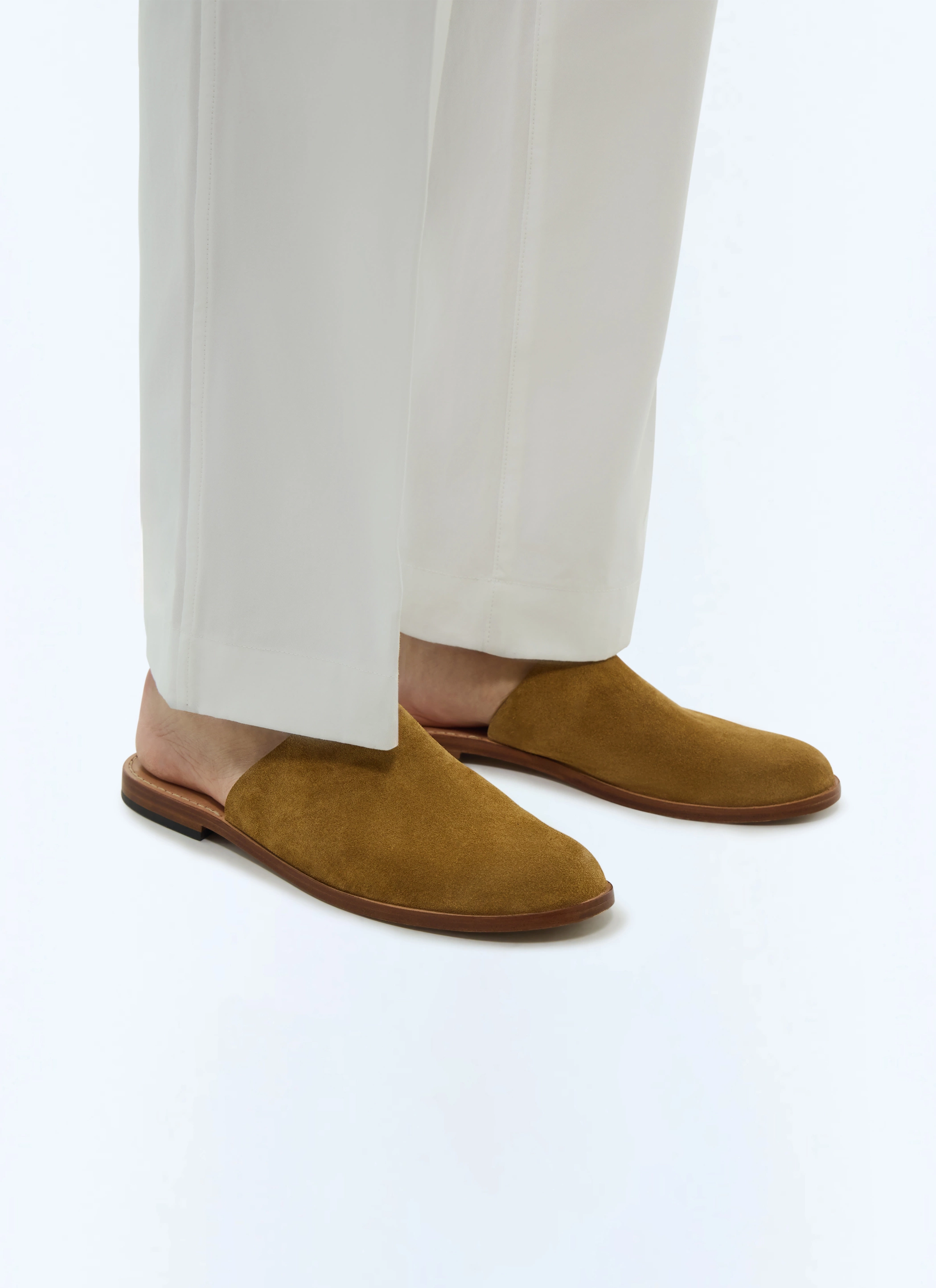 Camel brown mules LMULES-FC22-A011 - Men's mules