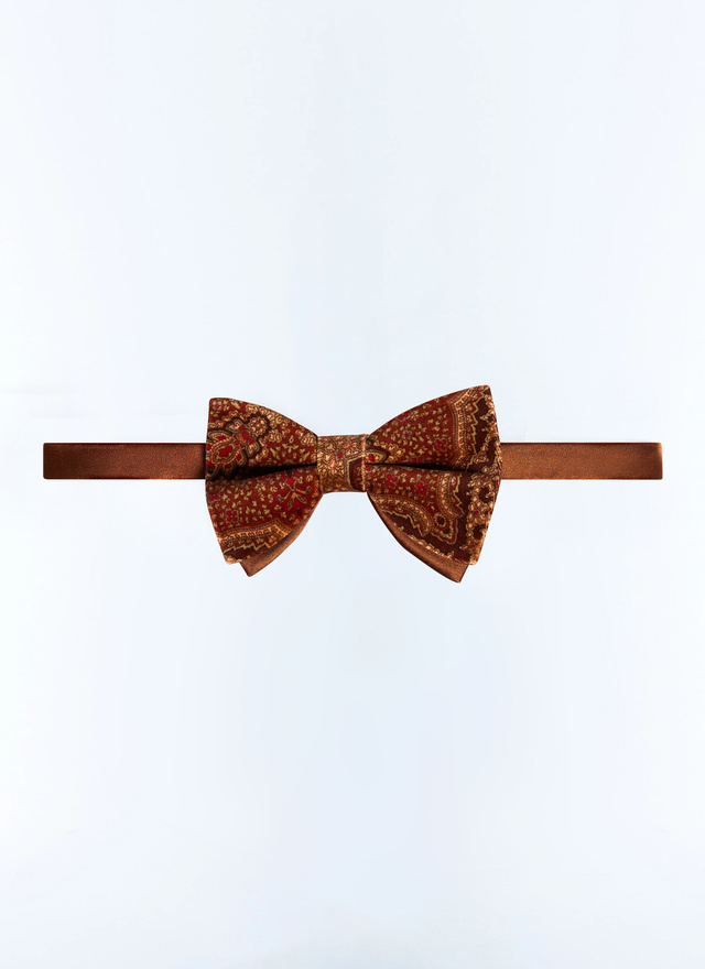 Nœud papillon homme motif paisley rouge brique velours palatine et soie Fursac - D2TIMO-CC55-G004