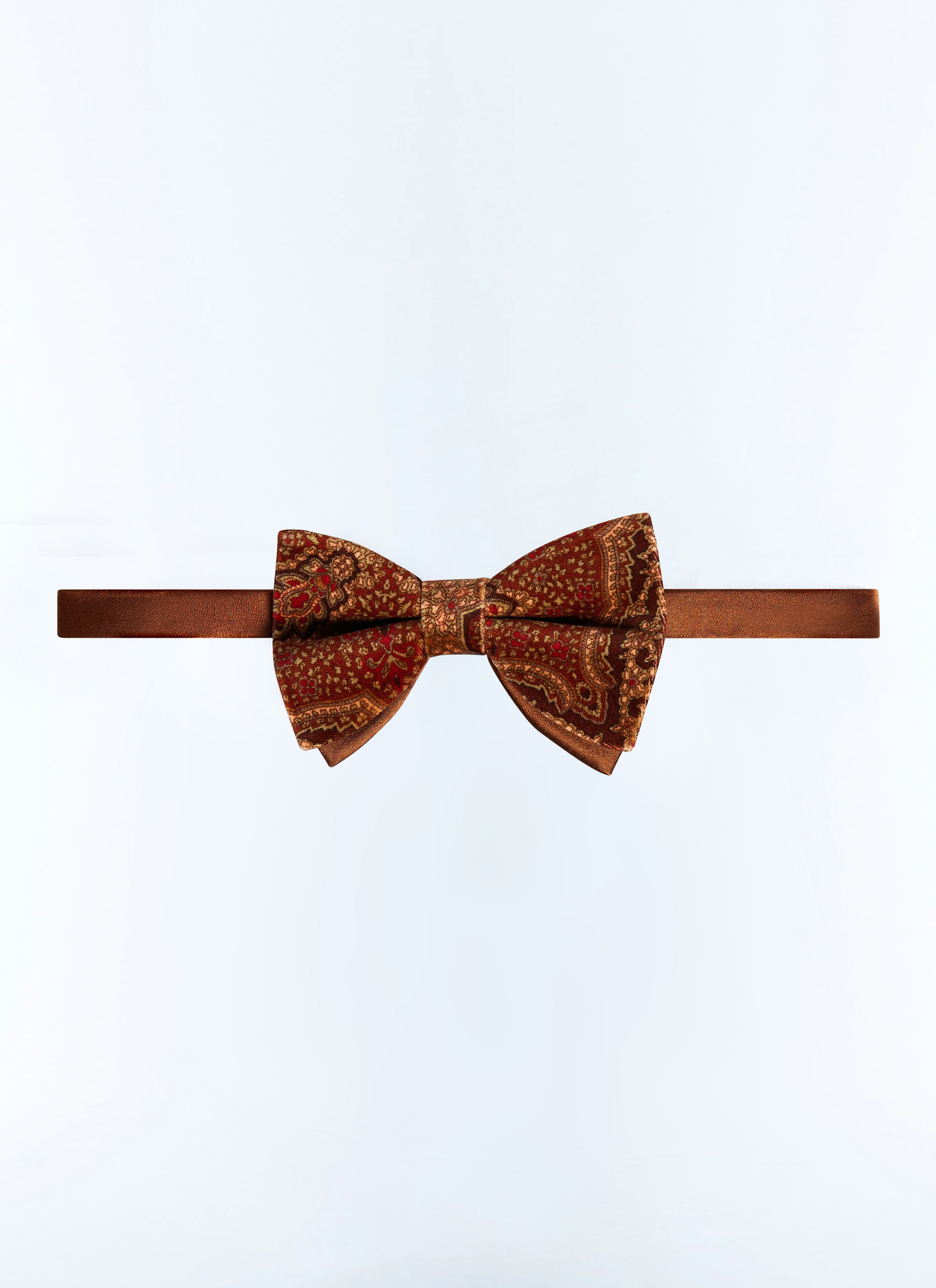 Nœud papillon homme motif paisley rouge brique velours palatine et soie Fursac - D2TIMO-CC55-G004