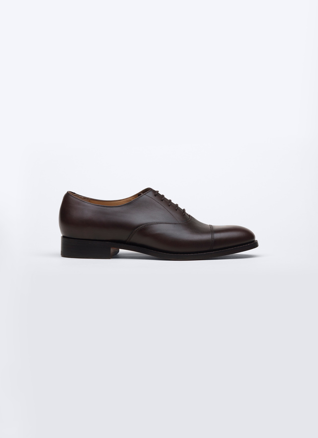 Men's oxford shoes dark brown calf leather Fursac - LRICHE-EC01-18