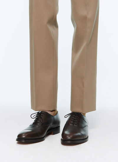 Men's oxford shoes dark brown calf leather Fursac - PERLRICHE-EC01/18