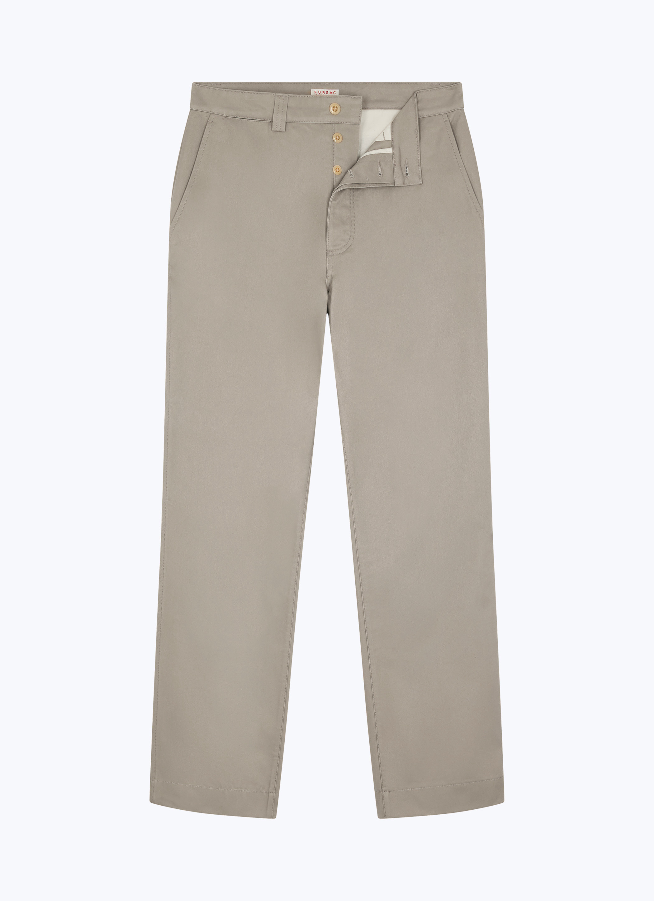 FURSAC - Pantalon chino en twill de coton - Homme - Taille 36 - Beige - Coupe Droite