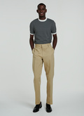 Pantalon chino large en gabardine de coton beige - P3VINO-VP06-08