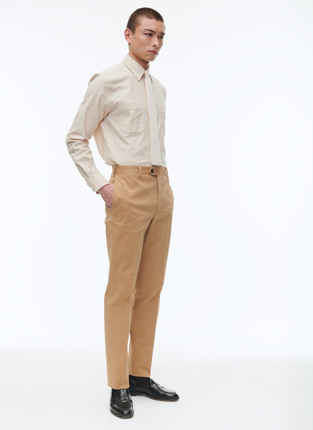 Pantalon chino Homme beige en coton