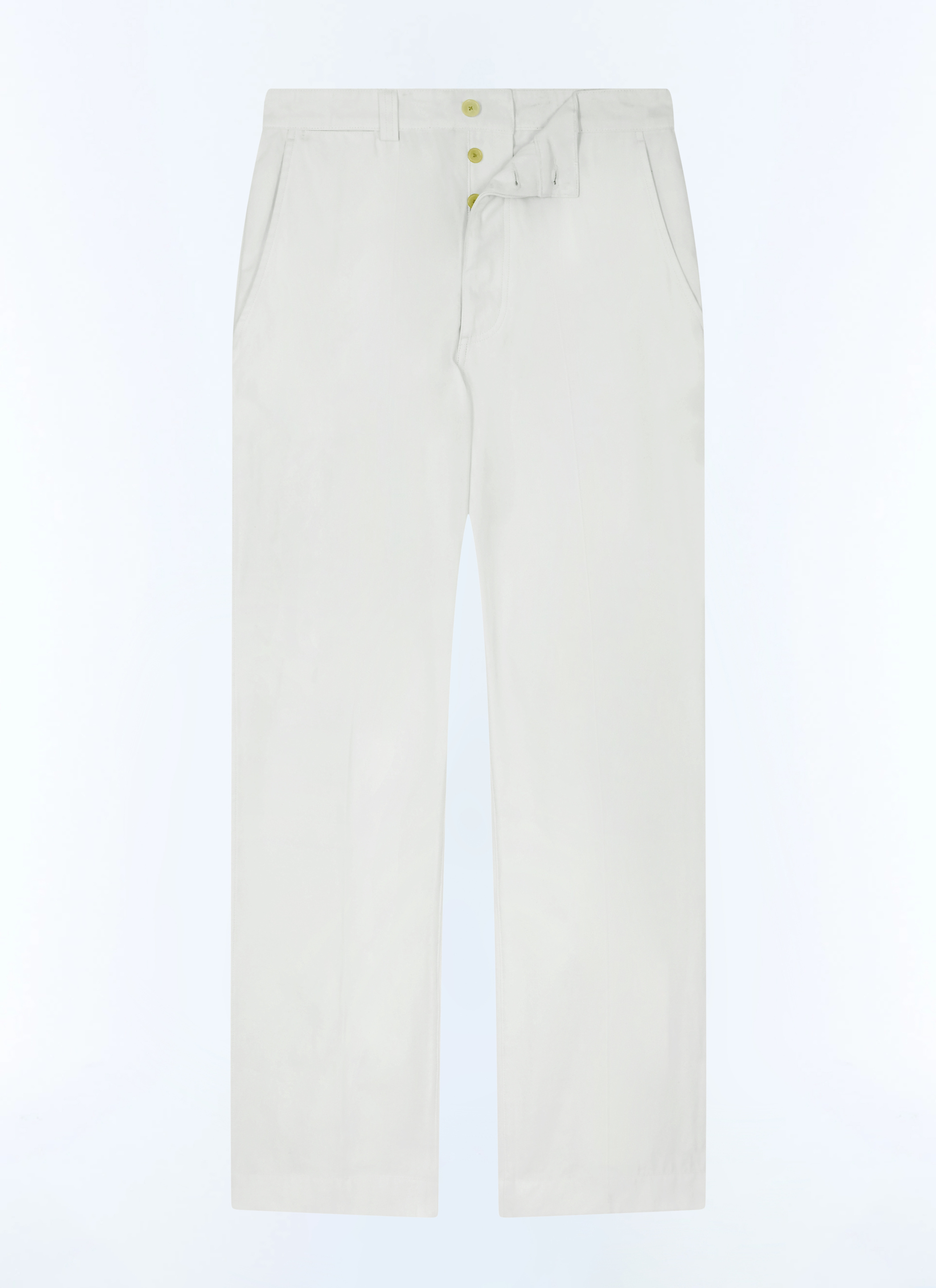 FURSAC - Chino droit en serge de coton - Homme - Taille 34 - Blanc - Coupe Droite
