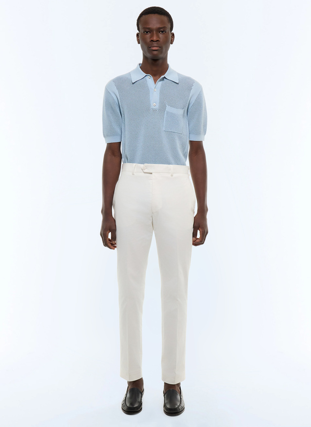 Pantalon chino homme blanc toile de coton biologique Fursac - P3JKIA-AP04-A001