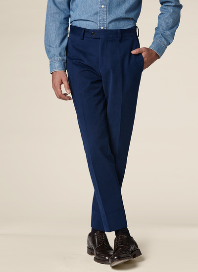 Pantalon chino homme bleu indigo coton stretch Fursac - 19HP3OKIA-E721/33