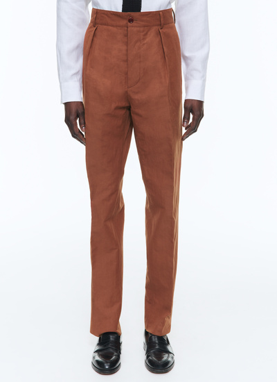 Pantalon chino homme toile de coton et lin Fursac - P3CARO-DX06-G005
