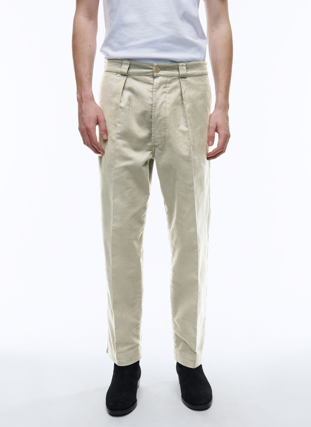 Pantalon chino homme ecru moleskine de coton Fursac - 22HP3ACNO-AX10/02