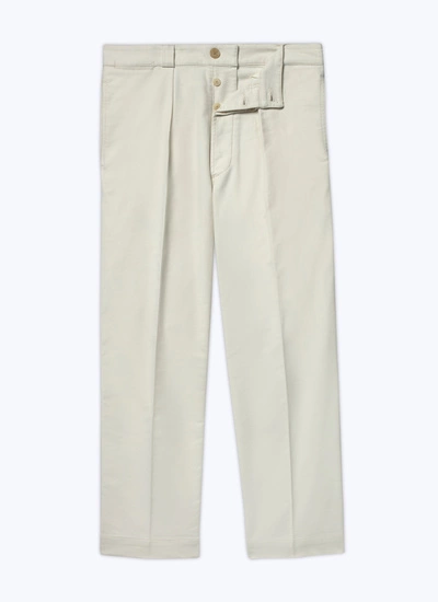 Pantalon chino blanc homme moleskine de coton Fursac - P3ACNO-AX10-02