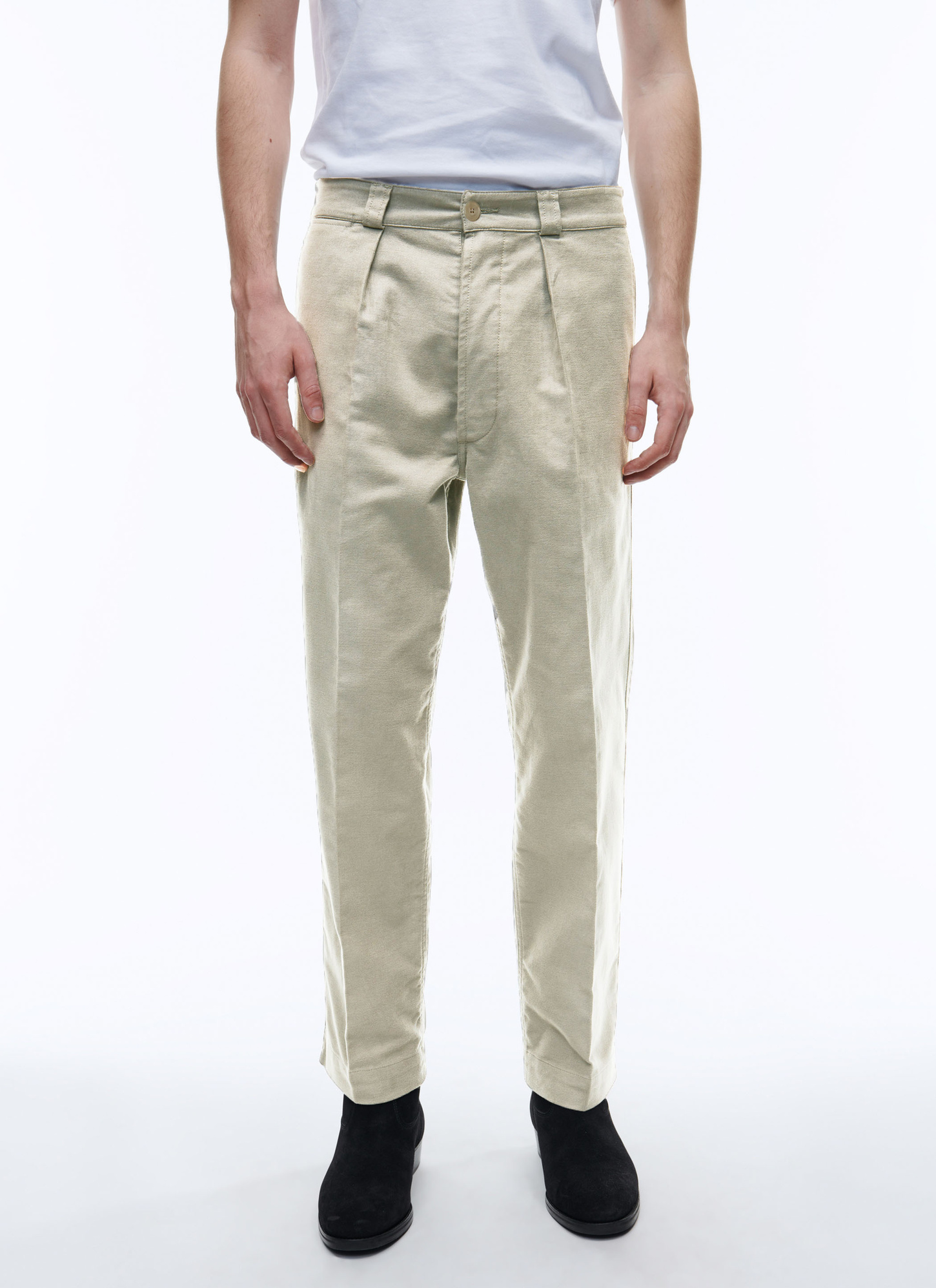 Pantalon chino homme ecru moleskine de coton Fursac - P3ACNO-AX10-02