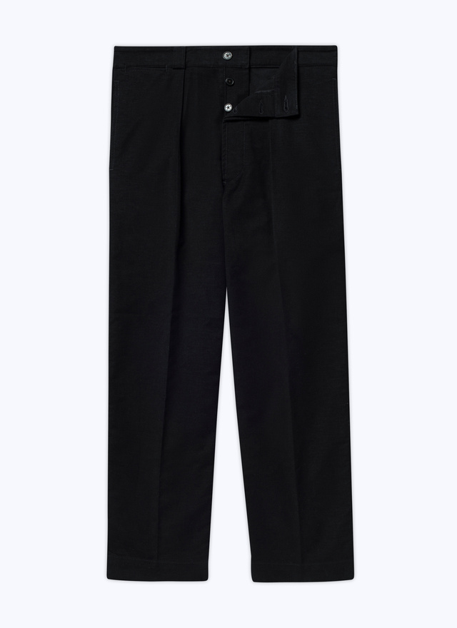 Pantalon chino noir homme moleskine de coton Fursac - 22HP3ACNO-AX10/20