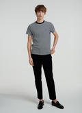 Pantalon chino large en gabardine de coton noir - P3VINO-VP06-20