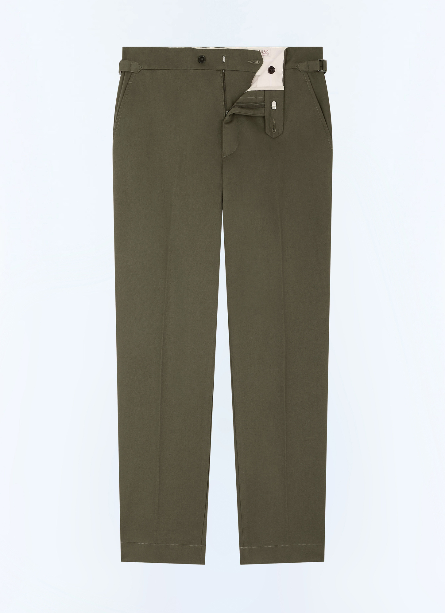 Pantalon chino vert olive homme toile de coton Fursac - P3FROP-FP03-H015