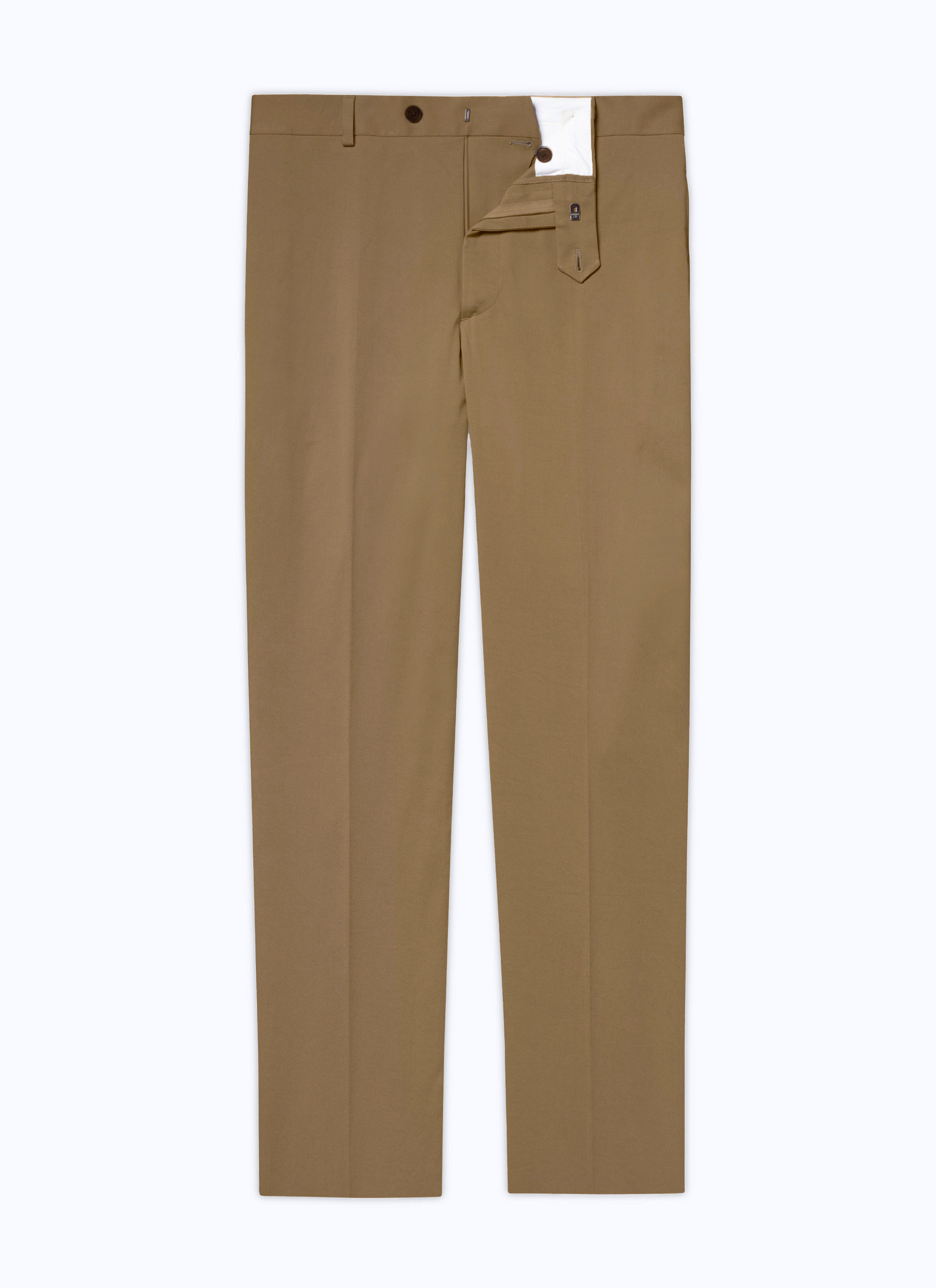 FURSAC - Pantalon chino en serge de coton - Homme - Taille 44 - Vert - Coupe Ajustée