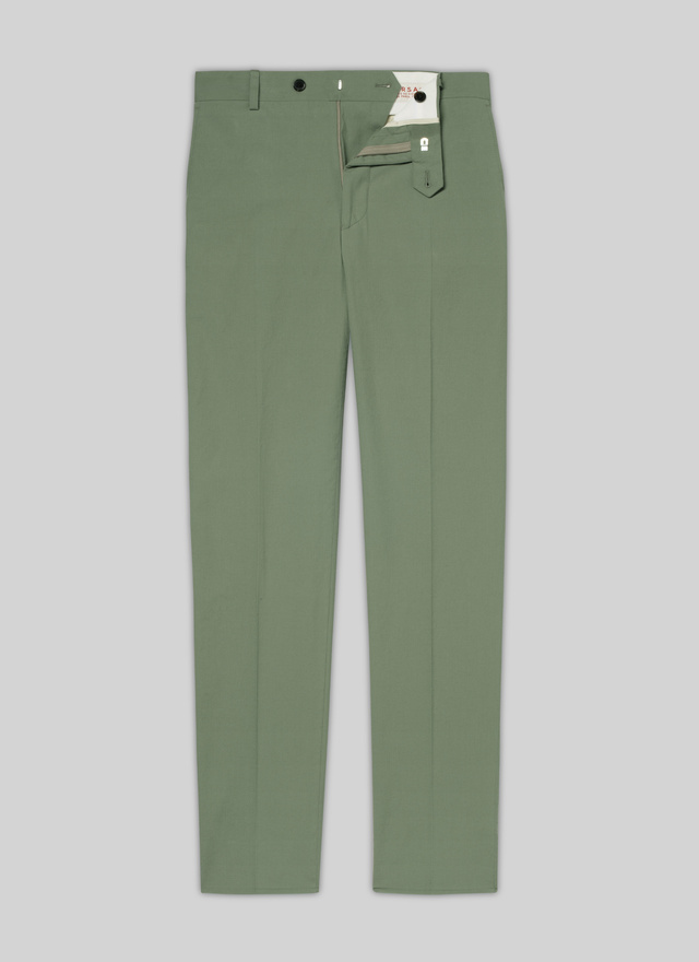 Pantalon vert homme coton et soie Fursac - 22EP3VOXA-VX06/45