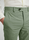 Pantalon en toile de coton et soie vert sauge - 22EP3VOXA-VX06/45