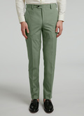 Pantalon en toile de coton et soie vert sauge - 22EP3VOXA-VX06/45