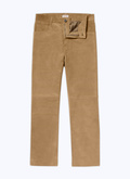 Pantalon en cuir suède beige - P3BELL-BL01-08