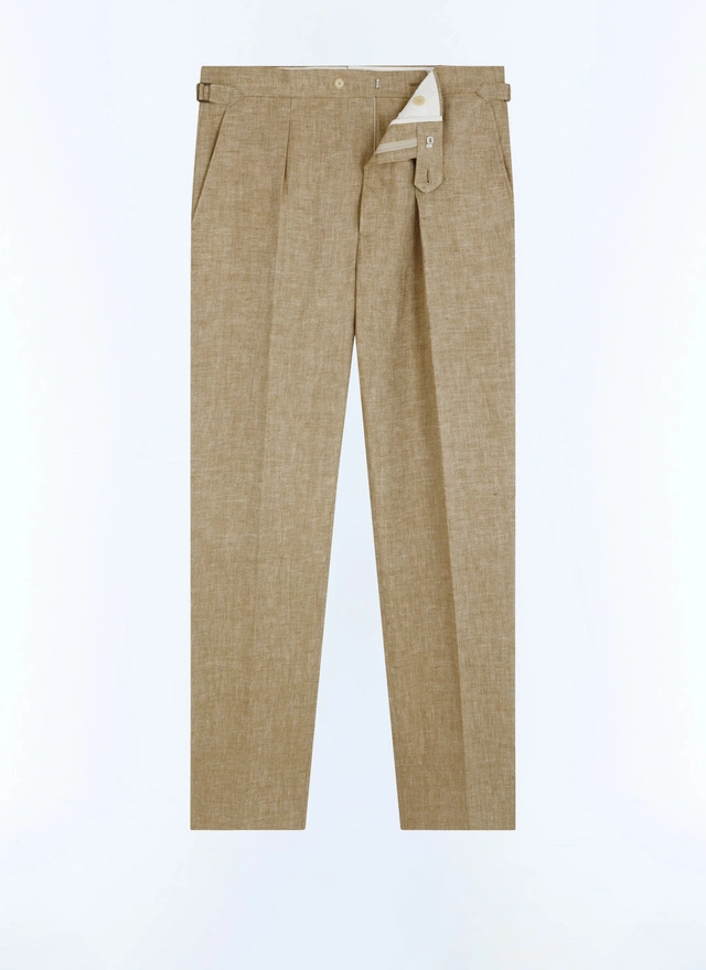 Pantalon beige homme serge de lin certifié Fursac - P3FASA-FX07-A008