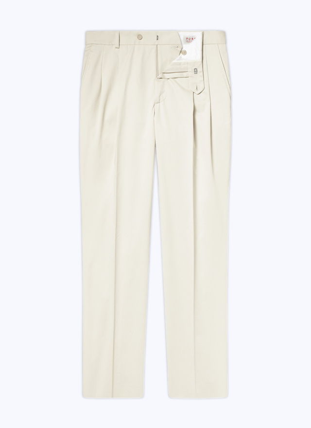 Pantalon beige homme garbardine de coton Fursac - P3BOXA-BX03-03