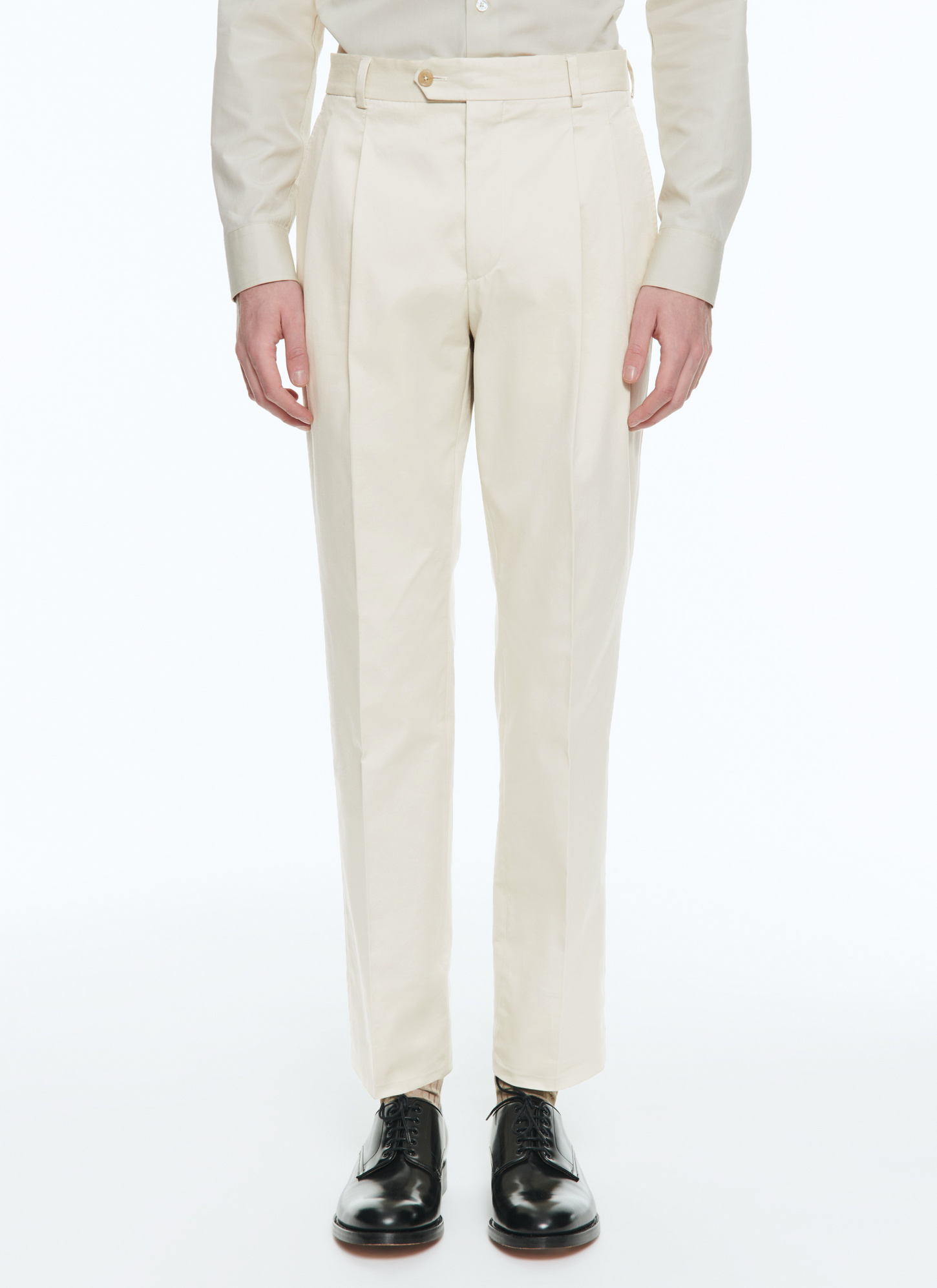Pantalon homme beige garbardine de coton Fursac - P3BOXA-BX03-03