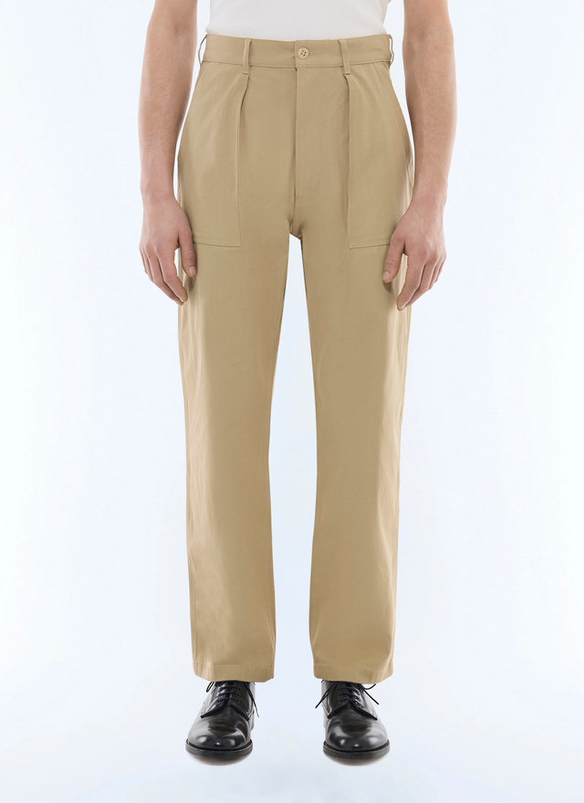 Pantalon homme beige serge de coton Fursac - P3FAGO-FP03-A008